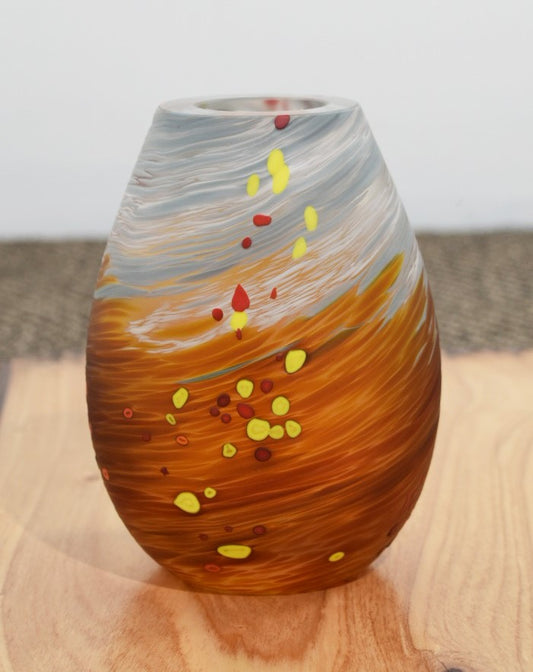 Autumn Leaves Teardrop Vase