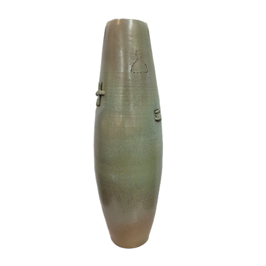 Tall Thrown Vase - Green