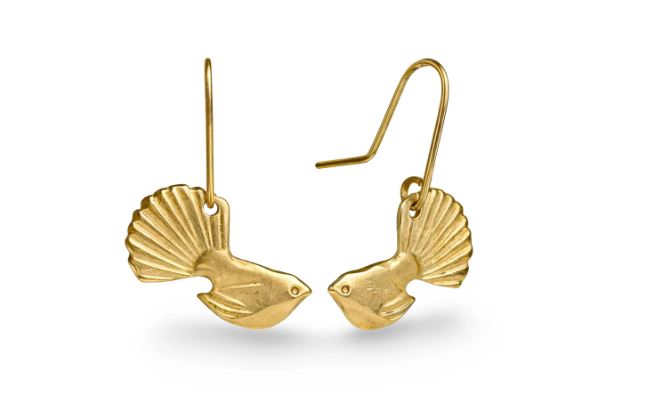 Fantail Earrings Gold