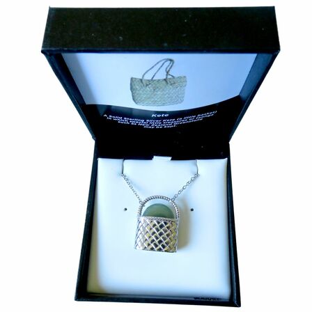 Kete Pendant - Sterling Silver and Pounamu