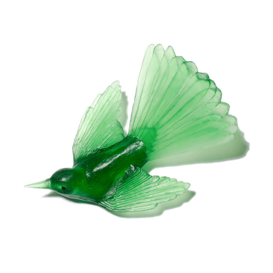 Piwakawaka /Fantail Glass Bird - Emerald